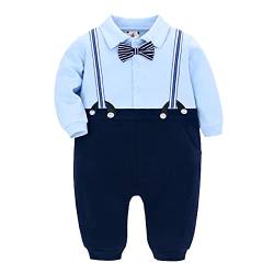 Famuka Baby Junge Anzug Strampler Taufe Hochzeit Babykleidung Outfit Festanzug (3 Monate, Streifen) von Famuka