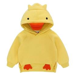 Famuka Baby Kapuzenpullover Kleinkinder Hoodie Jungen Mädchen Tiermotive Sweatshirt Pullover Frosch Hase Ente (Gelb, 4T) von Famuka