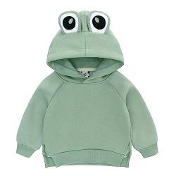 Famuka Baby Kapuzenpullover Kleinkinder Hoodie Jungen Mädchen Tiermotive Sweatshirt Pullover Frosch Hase Ente (Grün, 3T) von Famuka