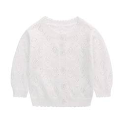 Famuka Baby Mädchen Strickjacke Cardigan Übergangsjacke Pullover Sommer Babykleidung (Weiß,12M) von Famuka