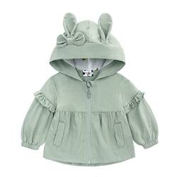 Famuka Kinder Jacke Baby Mädchen Übergangsjacke Kleinkinder Sommerjacke mit Kapuze (Grün, 9M) von Famuka