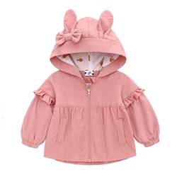 Famuka Kinder Jacke Baby Mädchen Übergangsjacke Kleinkinder Sommerjacke mit Kapuze (Rosa, 24M) von Famuka