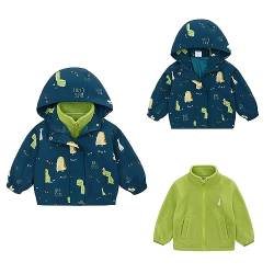 Famuka Kinder Jacke Jungen Mädchen Fleecejacke Übergangsjacke Funktionsjacke Wanderjacke (Grün, 24M) von Famuka