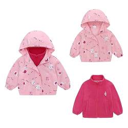 Famuka Kinder Jacke Jungen Mädchen Fleecejacke Übergangsjacke Funktionsjacke Wanderjacke (Rosa, 24M) von Famuka