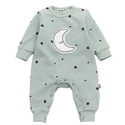 famuka Baby Strampler Jungen Mädchen Overall Stern und Mond Babykleidung (6-9 Monate, 80, Grün) von Famuka