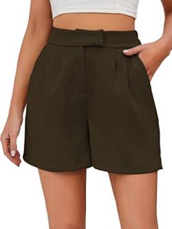 Famulily Damen Mode Casual Shorts für Frauen Sommer Lounge mit Taschen Braun M von Famulily