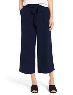 Famulily Damen Schlaghosen Casual Basic Einfarbig Loose Freizeithose Bequeme Atmungsaktive Hose Mit Tunnelzug,Blau,M von Famulily