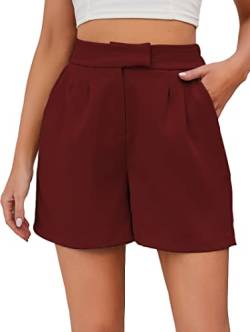 Famulily Damen Shorts Leichte Outdoor Shorts für Frauen Reise Strand Shorts Wein XL von Famulily