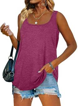 Famulily Damen Tank Tops Einfarbiges Oberteile ärmellose Sexy Casual Camisole Shirt Weste T-Shirt Sommer Tunika Basic-top,Violett,S von Famulily