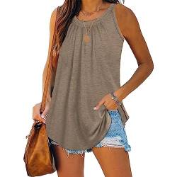 Famulily Neckholder Top Bluse Schöne Tops Damen Sommer Khaki L von Famulily