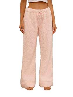 Famulily Schick Weich Flauschige Hose Winter Lang Freizeithose Dicker Winterhose Warme Hose Teenager MäDchen Winter Rosa S von Famulily