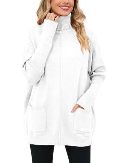 Famulily Schöne Winter Pullover FüR Damen Locker Warm Pullis Frauen Weiß S von Famulily