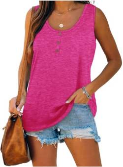 Famulily Tank Top Weste Damen äRmellose T-Shirts Basic Neon Pink 2XL von Famulily