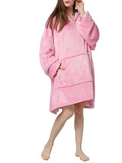 Famulily Übergroße Decke Hoodie Bequeme Lange Flauschige Fleece Hoodies für Damen Herren, rose, One size von Famulily