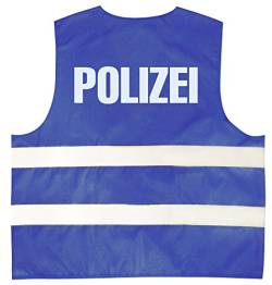 Fan-O-Menal Textilien Warnweste mit Aufdruck - Polizei - 11559 blau Gr. S-4XL Größe 3XL von Fan-O-Menal Textilien