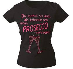 Girly-Shirt mit Print .Prosecco vertragen ! G09087 schwarz Gr. S-2XL Größe L von Fan-O-Menal Textilien