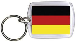 Fan-O-Menal Schlüsselanhänger aus Kunststoff mit Länderfahnen - Schlüsselbund - Anhänger mit Schlüsselring Gr. ca. 4 x 5 cm - Länderflagge beidseitig - Keyholder - Banner - Deutschland von Fan-O-Menal