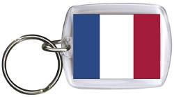 Fan-O-Menal Schlüsselanhänger aus Kunststoff mit Länderfahnen - Schlüsselbund - Anhänger mit Schlüsselring Gr. ca. 4 x 5 cm - Länderflagge beidseitig - Keyholder - Banner - Frankreich von Fan-O-Menal