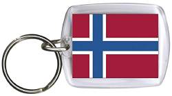 Fan-O-Menal Schlüsselanhänger aus Kunststoff mit Länderfahnen - Schlüsselbund - Anhänger mit Schlüsselring Gr. ca. 4 x 5 cm - Länderflagge beidseitig - Keyholder - Banner - Norwegen von Fan-O-Menal