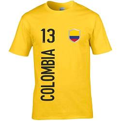 FanShirts4u Herren Fan-Shirt Jersey Trikot - KOLUMBIEN/Colombia - T-Shirt inkl. Druck Wunschname & Nummer WM (L, Colombia/gelb) von FanShirts4u