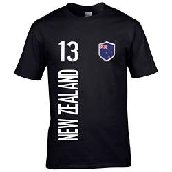 FanShirts4u Herren Fan-Shirt Jersey Trikot - NEUSEELAND/New Zealand - T-Shirt inkl. Druck Wunschname & Nummer WM (XL, New Zealand/schwarz-weiß) von FanShirts4u