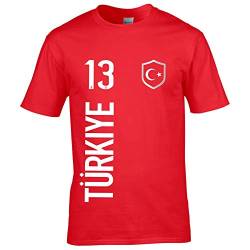 FanShirts4u Herren Fanshirt Jersey Trikot TÜRKEI TÜRKIYE T-Shirt inkl. Druck Wunschname u. Wunschnummer EM WM (3XL, TÜRKIYE/rot) von FanShirts4u