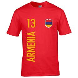 FanShirts4u Kinder Fanshirt Trikot Jersey ARMENIEN/Armenia T-Shirt inkl. Druck Wunschname u. Wunschnummer EM WM (9/11 Jahre 134-146 cm, Armenia - Rot) von FanShirts4u