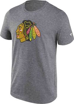 Fanatics - NHL Chicago Blackhawks Primary Logo Graphic T-Shirt Farbe Grau, Größe M von Fanatics