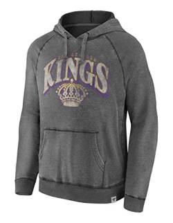 Fanatics - NHL Los Angeles Kings Mens True Classics Washed Pullover Hoodie Farbe Grau, Größe XL von Fanatics