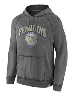 Fanatics - NHL Pittsburgh Penguins Mens True Classics Washed Pullover Hoodie Farbe Grau, Größe M von Fanatics