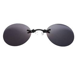 HARR Clip On Nose Sonnenbrille für Männer Frauen Vintage Runde Randlose Sonnenbrille UV-Schutz Sommer Mode Brillen von Fancy Combs