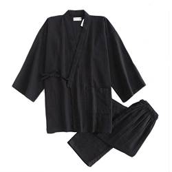 Fancy Pumpkin Herren Kimono-Pyjama-Anzug-Morgenmantel-Set [Schwarz, L] von Fancy Pumpkin