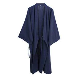 Fancy Pumpkin Japanische Herren Robe Cotton Kimono Pyjamas Nachthemd [Navy, Gr??e L] von Fancy Pumpkin