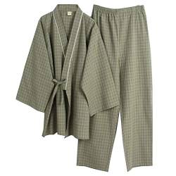 Fancy Pumpkin Herren-Bademantel „Yukata“, Kimonomantel, Saunamantel Gr. L, Navy311 von Fancy Pumpkin