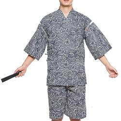 Fancy Pumpkin Kurzer Morgenmantel-Kimono-Pyjama-Anzug der Jinbei-M?nner im japanischen Stil Gr??e XL-A02 von Fancy Pumpkin