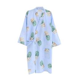 Japanische Frauen Robe Baumwolle Morgenmantel Kimono Pyjamas Nachthemd-Kaktus A von Fancy Pumpkin