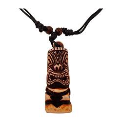 Fancychain Halskette Kette Tiki Mann Totem Luau Hula geschnitztes Surferkette TRIBAL Ornament Hawei Schmuck von Fancychain