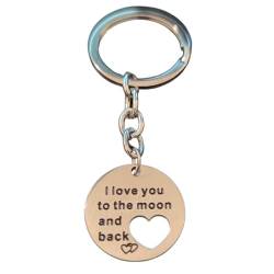 Fancychain I Love you to the Moon and back mit Herz Schlüsselanhänger Geschenk-Idee Valentinstag Paar Pärchen von Fancychain