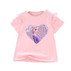 ELSA und Anna T-Shirt Glanz Kurzarmshirt Frozen 2 Eiskönigin 2 Prinzessin Eisprinzessin Mädchen Kinder von Fancyland
