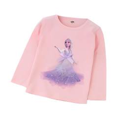 ELSA und Anna T-Shirt Glanz Langarmshirt Frozen 2 Eiskönigin 2 Prinzessin Eisprinzessin Mädchen Kinder (100cm, ELSA-pinkpurple) von Fancyland
