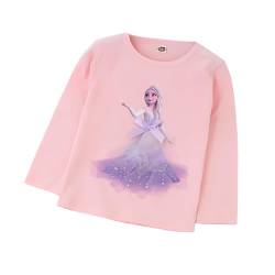 ELSA und Anna T-Shirt Glanz Langarmshirt Frozen 2 Eiskönigin 2 Prinzessin Eisprinzessin Mädchen Kinder (110cm, ELSA-pinkpurple) von Fancyland