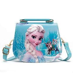 Fancyland Elsa Mädchen Taschen Frozen 2 Eiskönigin Kinder Umhängetasche mit Anna und ELSA 2 Spielzeug Handtasche (Blau) von Fancyland