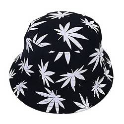 Fancyland Unisex Buschhut Sonnenhut Bucket Hat Fischerhut Cannabis Muster Mütze Sommer Outdoor Fischermütze (Weiß) von Fancyland