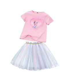 Frozen - Eiskönigin 2 T-Shirt und Rock als Set| Anna und ELSA Kinder| Sommer Pailletten Funkelnd Tutu (as3, numeric, numeric_100, numeric_110, regular, Rosa Rosa) von Fancyland