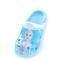 Frozen Elsa Schuhe Mädchen-Rutschfeste und Atmungsaktive Hausschuhe Garten Schuhe für Strand oder Pool (Blau, eu_footwear_size_system, little_kid, women, numeric_range, medium, numeric_27, numeric_28) von Fancyland