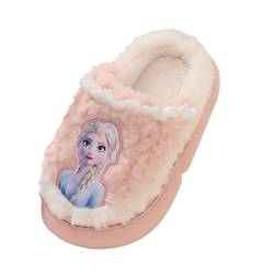 Pantoffeln Kinder Mädchen von Anna und Elsa Wärme Weiche Plüsch Hausschuhe Kuschelige Slipper Rutschfeste EVA Sohle (Rosa, EU Schuhgrößensystem, Kleinkind, Damen, Numerisch (von/bis), M, 26, 27) von Fancyland