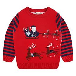 Fandecie Kinder Rundhals Christmas Sweater Jungen Weihnachtspullover Strickjacken Gestrickt Strickpullover Herbst Winter Langarm Sweater Pullis von Fandecie