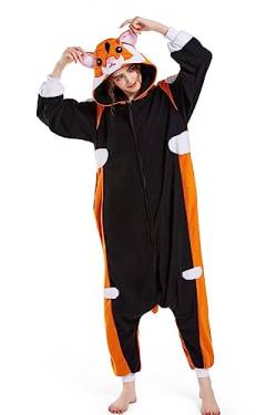 Onesie Jumpsuit Tier Kostuem Damen Herren Pyjama Fasching Halloween Schlafanzug Cosplay Erwachsene Karneval Einteiler,Hamster von Fandecie