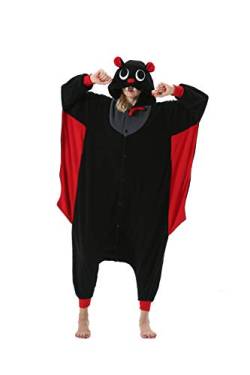 Onesie Jumpsuit Tier Unisex Damen Herren Pyjama Fasching Erwachsene Halloween Cosplay Erwachsene Karneval Einteiler Schlafanzug,Fledermaus von Fandecie