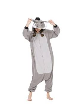 Onesie Jumpsuit Tier Unisex Damen Herren Pyjama Fasching Erwachsene Halloween Cosplay Erwachsene Karneval Einteiler Schlafanzug,Warzenschwein von Fandecie